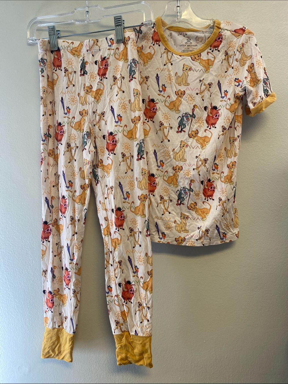 Disney Lion King Kids Pajama Set - Yellow Trim